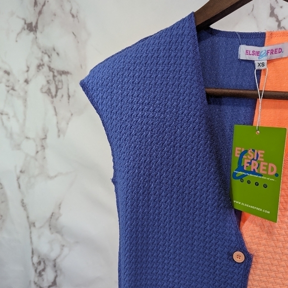 Elsie & Fred Jumpsuit Womens XS Orange Purple Colorblock Romper Paneled Playsuit - Picture 2 of 13